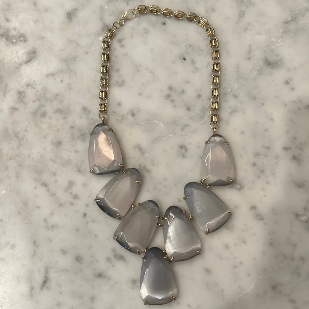 Kendra Scott Harlow Necklace, gray stone.